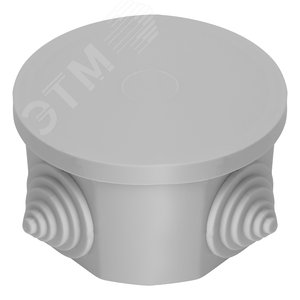 Коробка разветвительная 75*75*40мм, 4 ввода, IP44, светло-серая, EBX20-34-44 (GE41237)