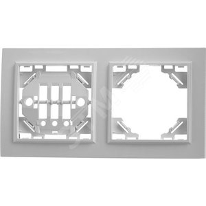 Рамка двухместная горизонтальная, серия Эрна, белая,