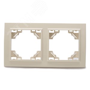 Рамка двухместная горизонтальная, серия Эрна, слоновая кость Stekker