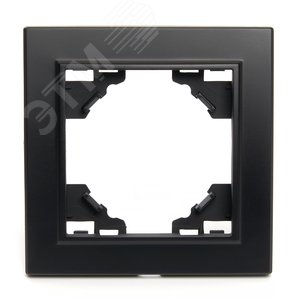 Рамка одноместная, серия Эрна, черный Stekker