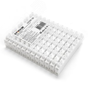 Колодка клеммная винтовая, линейка 12 штук, полипропилен,