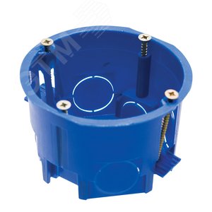 Подрозетник с лапками для полых стен, синий, EBX20-02-2