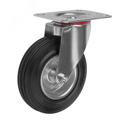 Колесо диаметр 125мм, грузоподъемность 100кг, резина, металл