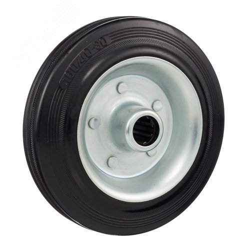 Колесо диаметр 160мм, грузоподъемность 145кг, резина, металл