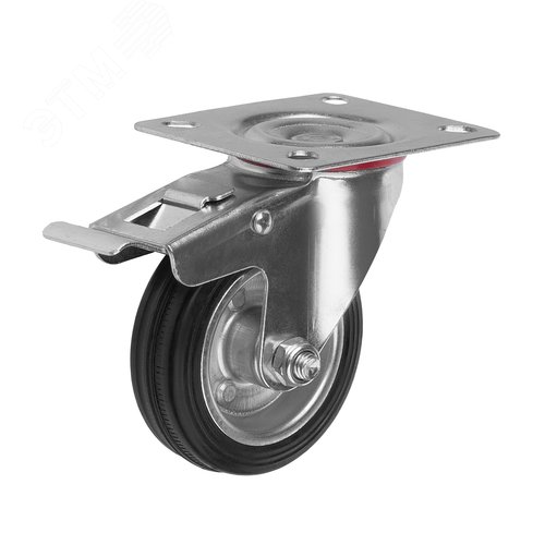 Колесо диаметр 75мм, грузоподъемность 50кг, резина, металл