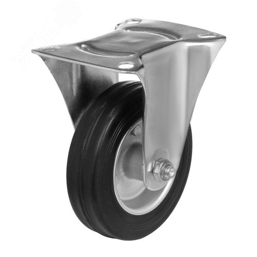 Колесо диаметр 100мм,  грузоподъемность 70кг, резина, металл