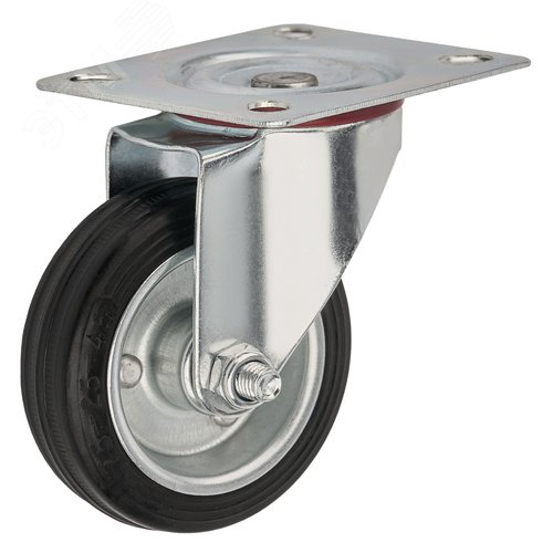 Колесо диаметр 75мм, грузоподъемность 50кг, резина, металл