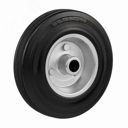 Колесо диаметр 125мм, грузоподъемность 100кг, резина, металл