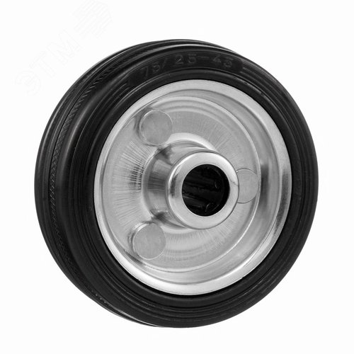 Колесо диаметр 75мм, грузоподъемность 50кг, резина, металл