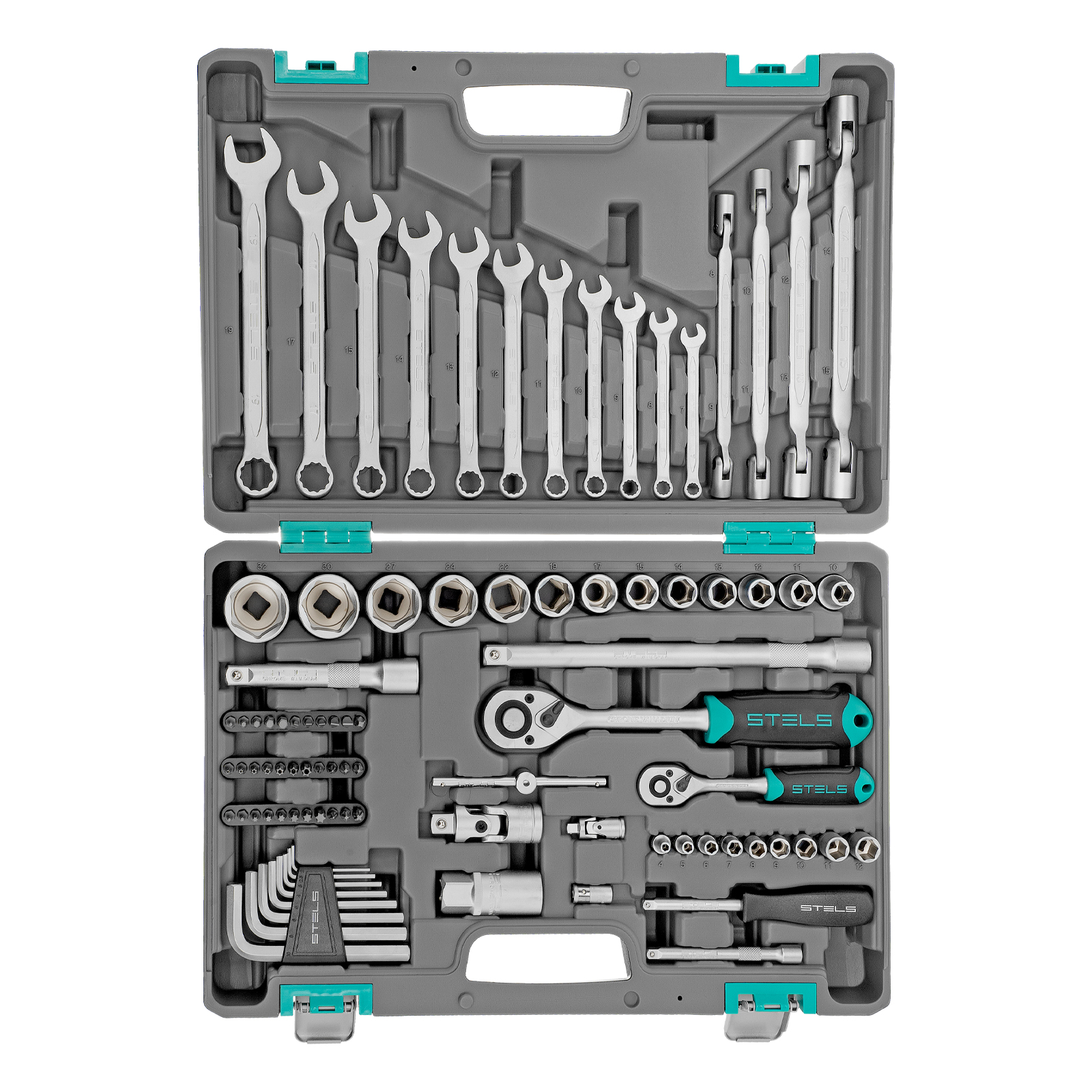 Набор инструментов, 1/2", 1/4", CrV, пластиковый кейс 88 предметов Stels