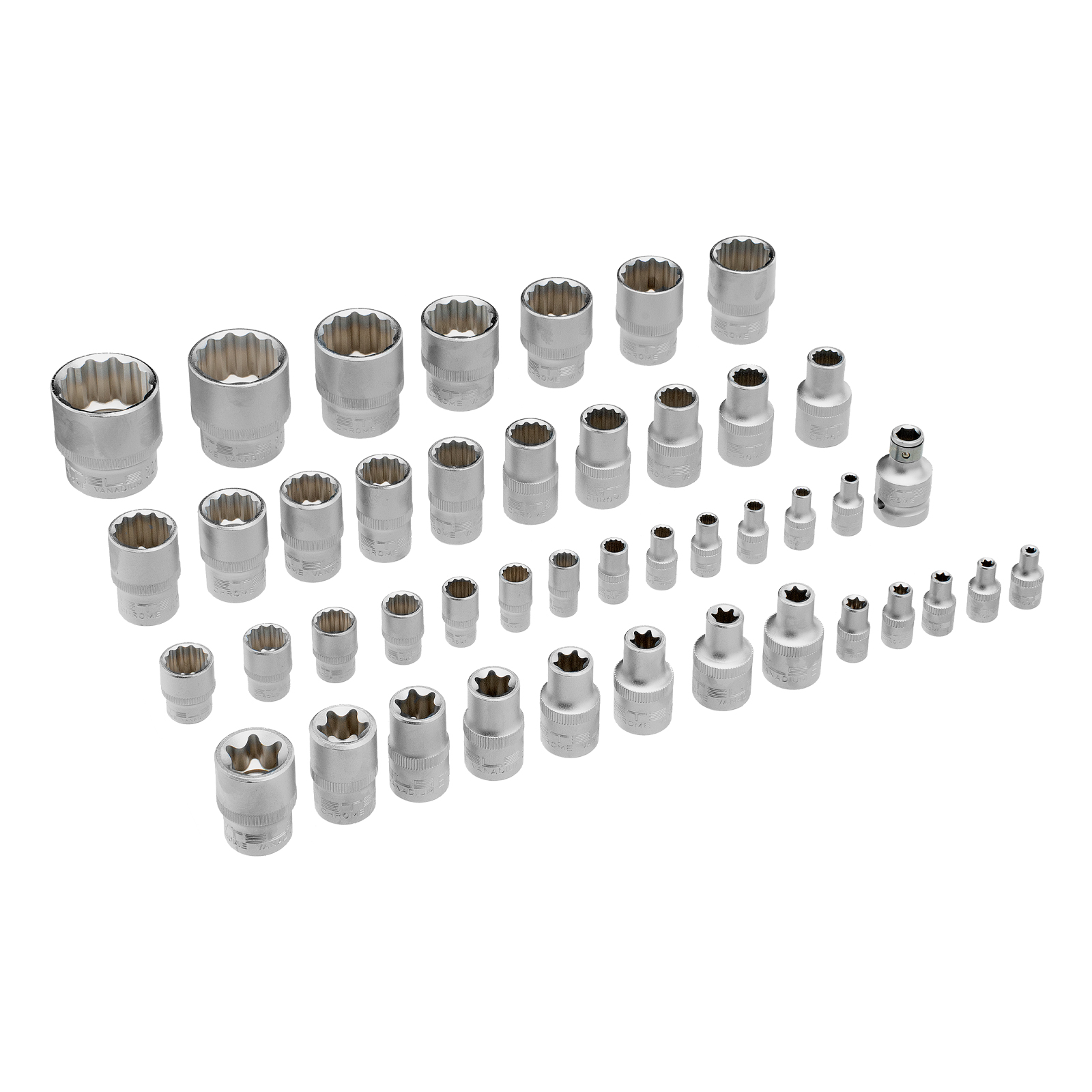 Набор инструментов 1/2", 1/4", CrV, 12 гранные головки, пластиковый кейс, 109 предмета Stels