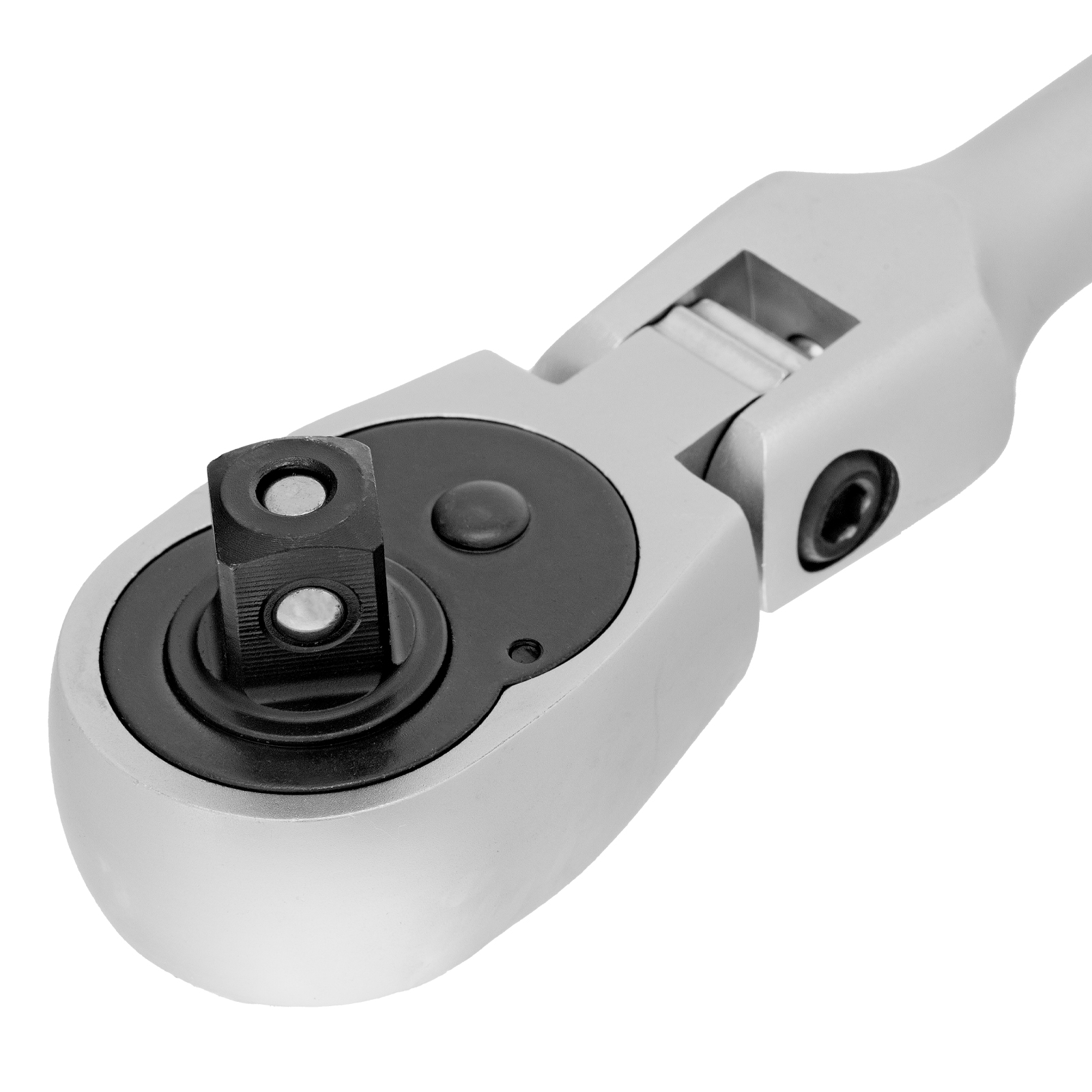 Ключ-трещотка шарнирный 1/2", СrV, 72 зуба, с быстрым сбросом, матовый хром Stels