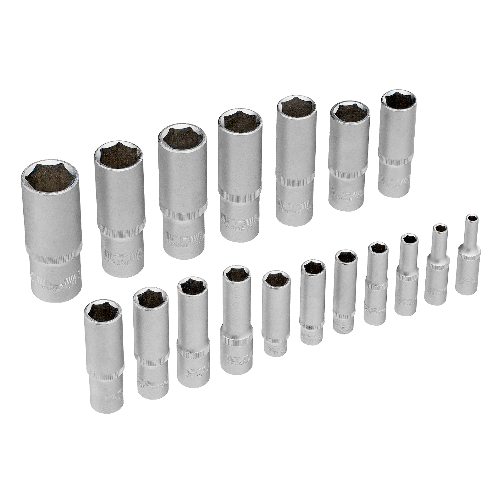 Набор инструментов, 1/4", 3/8", 1/2", Cr-V, S2, усиленный кейс, 151 предмет Stels