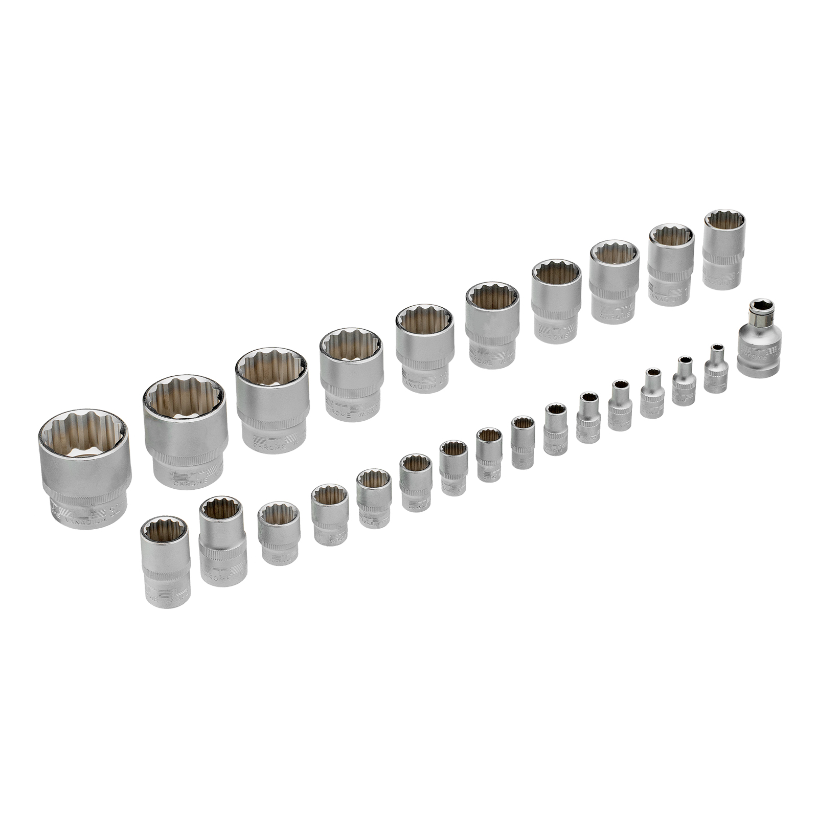 Набор инструментов 1/2", 1/4", CrV, 12 гранные головки, пластиковый кейс, 82 предмета Stels