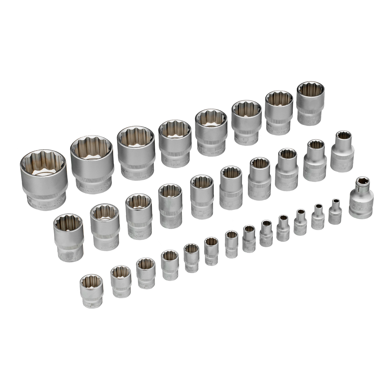 Набор инструментов 1/2", 1/4", CrV, 12 гранные головки, пластиковый кейс, 94 предмета Stels