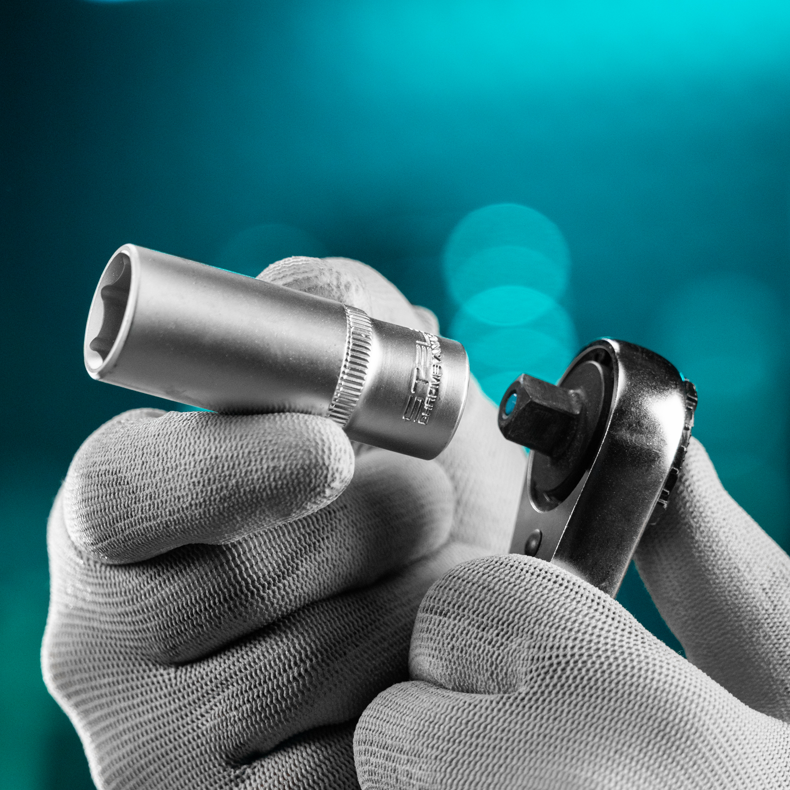 Набор удлиненных торцевых головок 3/8, шестигранные, CrV, 10 шт, 8-19 мм Stels