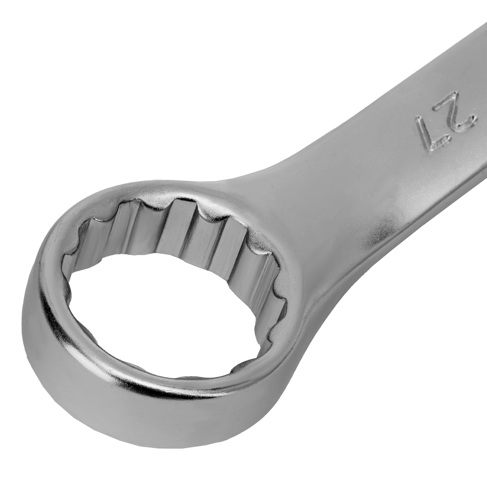 Ключ комбинированный, 27 мм, CrV, матовый хром Stels