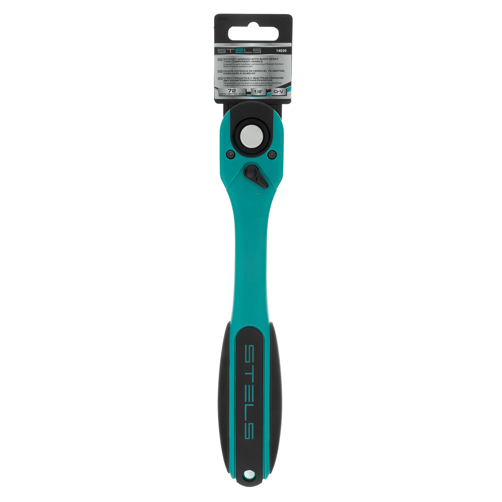 Ключ-трещотка 1/2", CrV, 72 зуба, с быстрым сбросом Stels