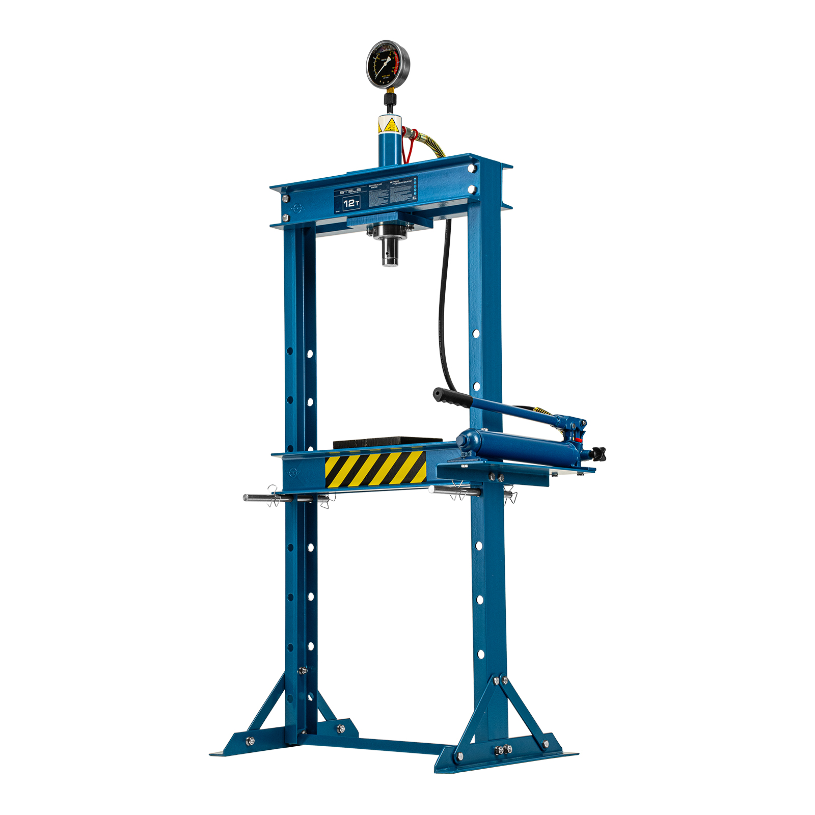 Пресс гидравлический с манометром, 12 т (комплект из 2 частей) Stels