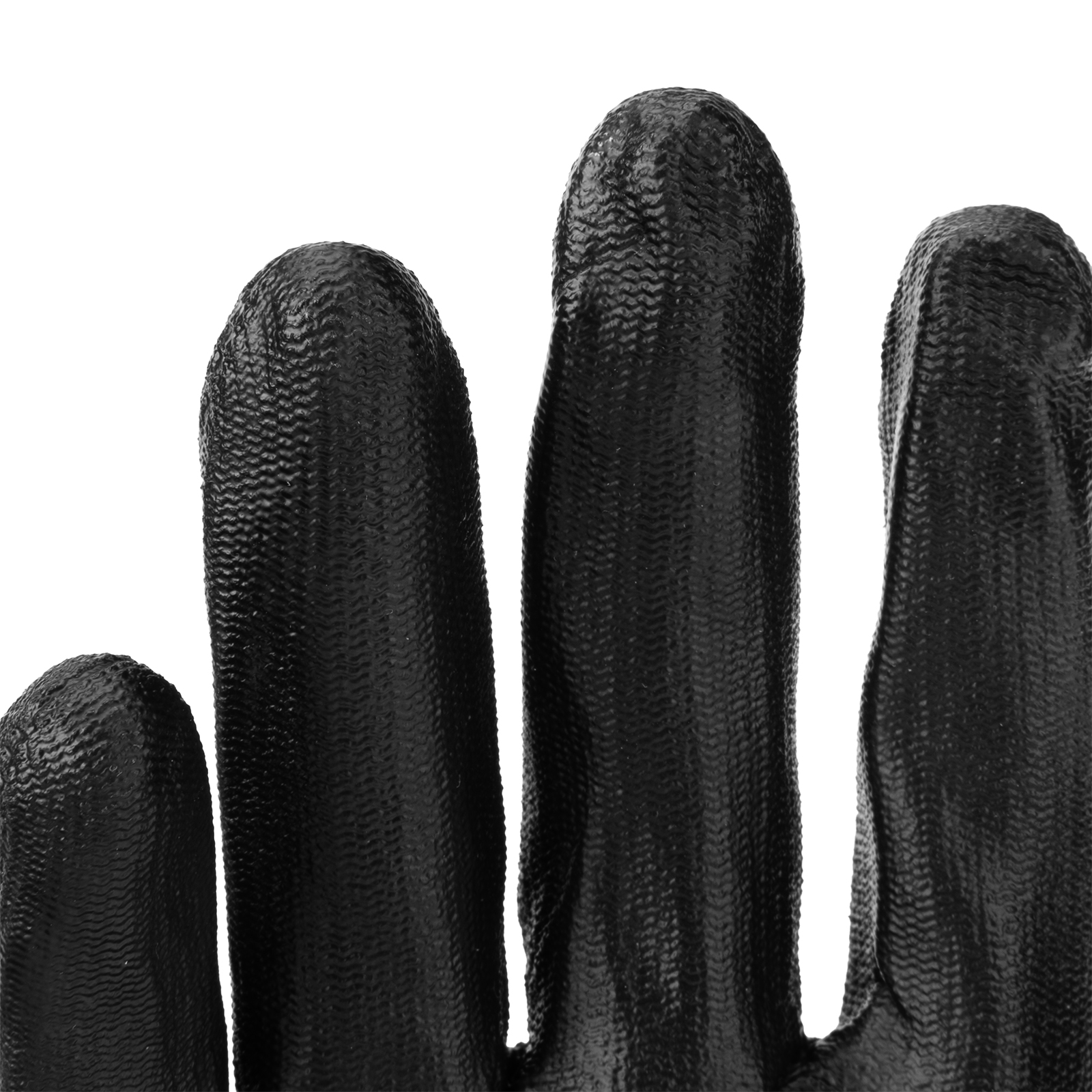 Перчатки полиэфирные с черным нитрильным покрытием маслобензостойкие, L, 15 класс вязки Stels