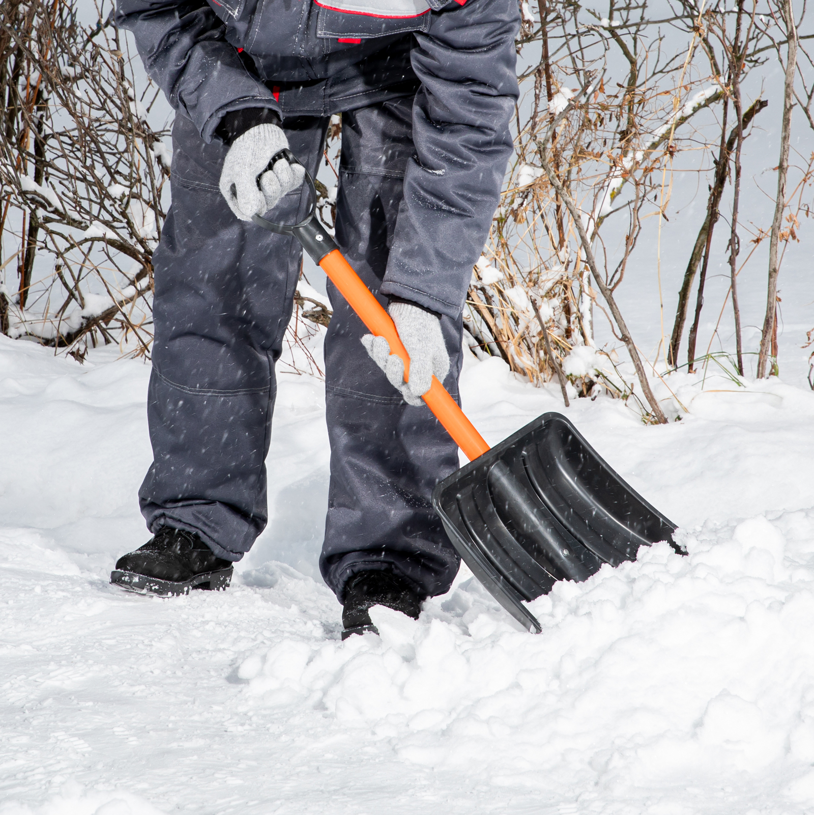 Лопата для уборки снега пластиковая, 275 х 345 х 890 мм, стальной черенок, Stels