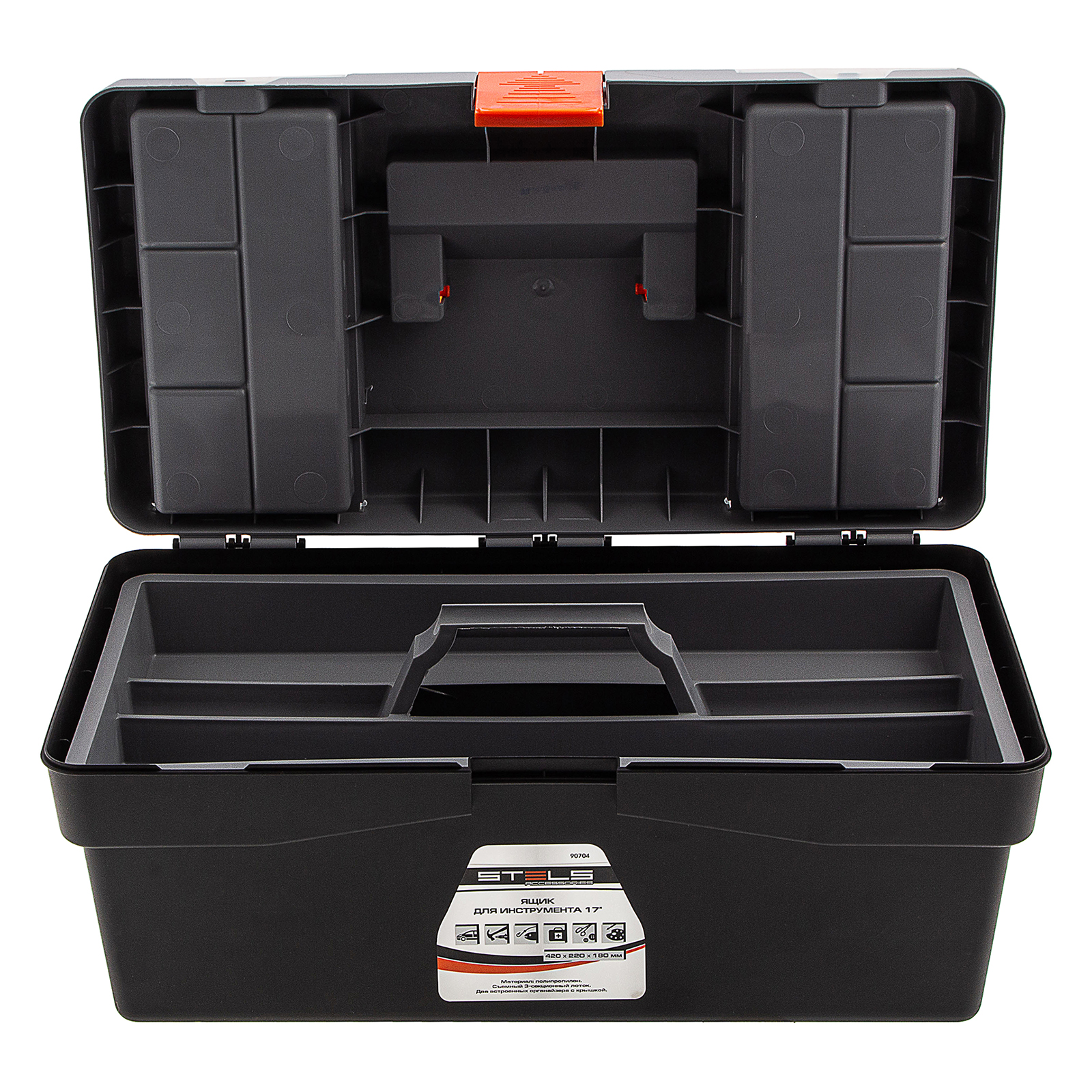 Ящик для инструмента 17", 420 х 220 х 180 мм, пластик Stels