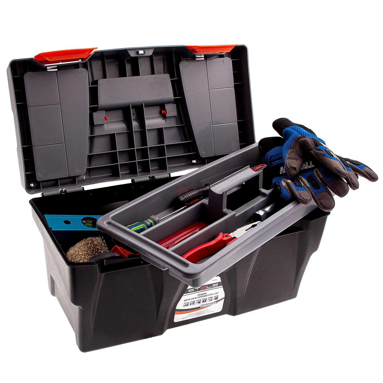 Ящик для инструмента 20", 500 х 260 х 260 мм, пластик Stels