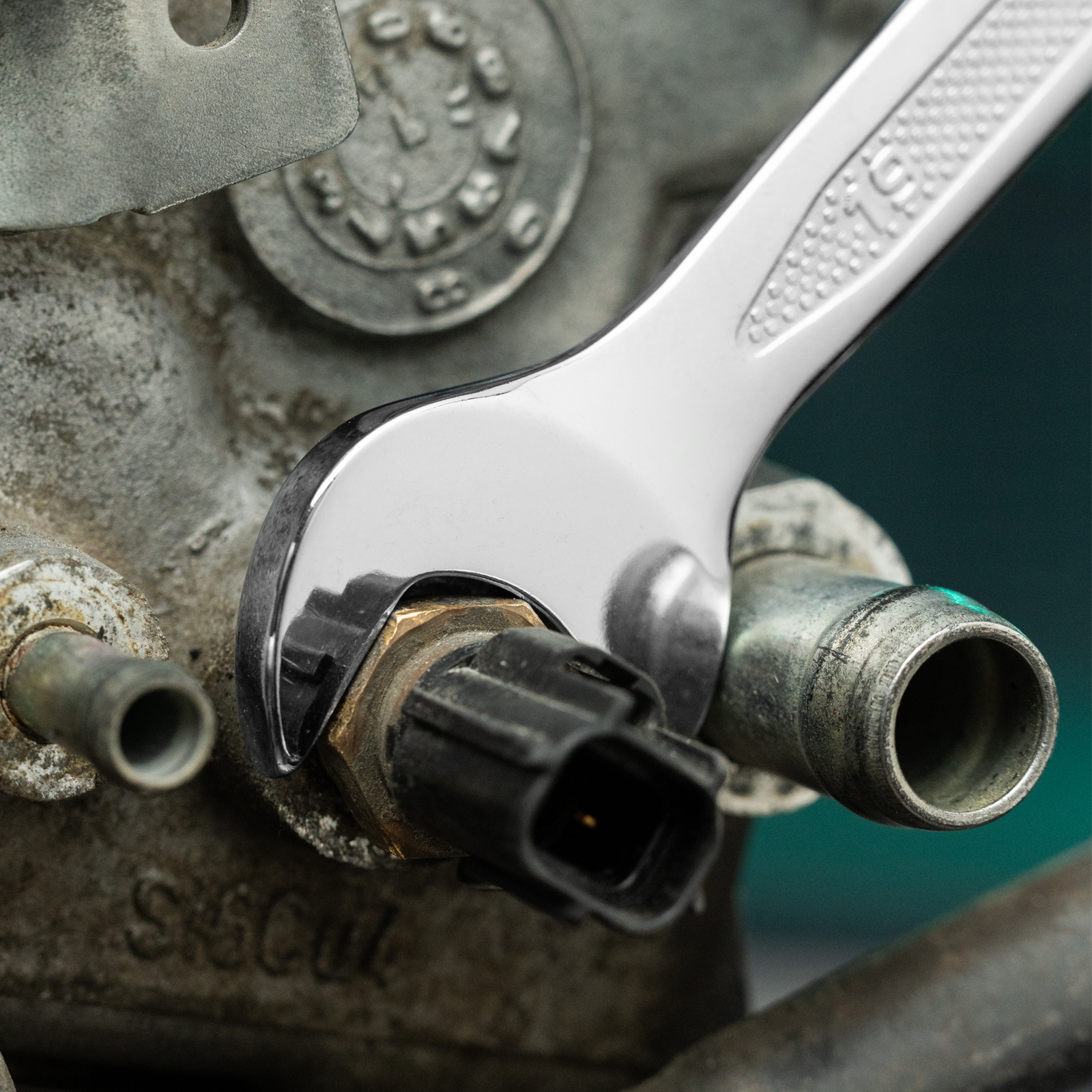 Ключ комбинированный, 19 мм, CrV, антислип Stels