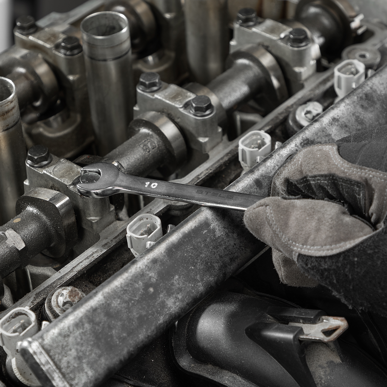 Набор ключей комбинированных 6-17 мм, 6 шт., CrV, матовый хром Stels