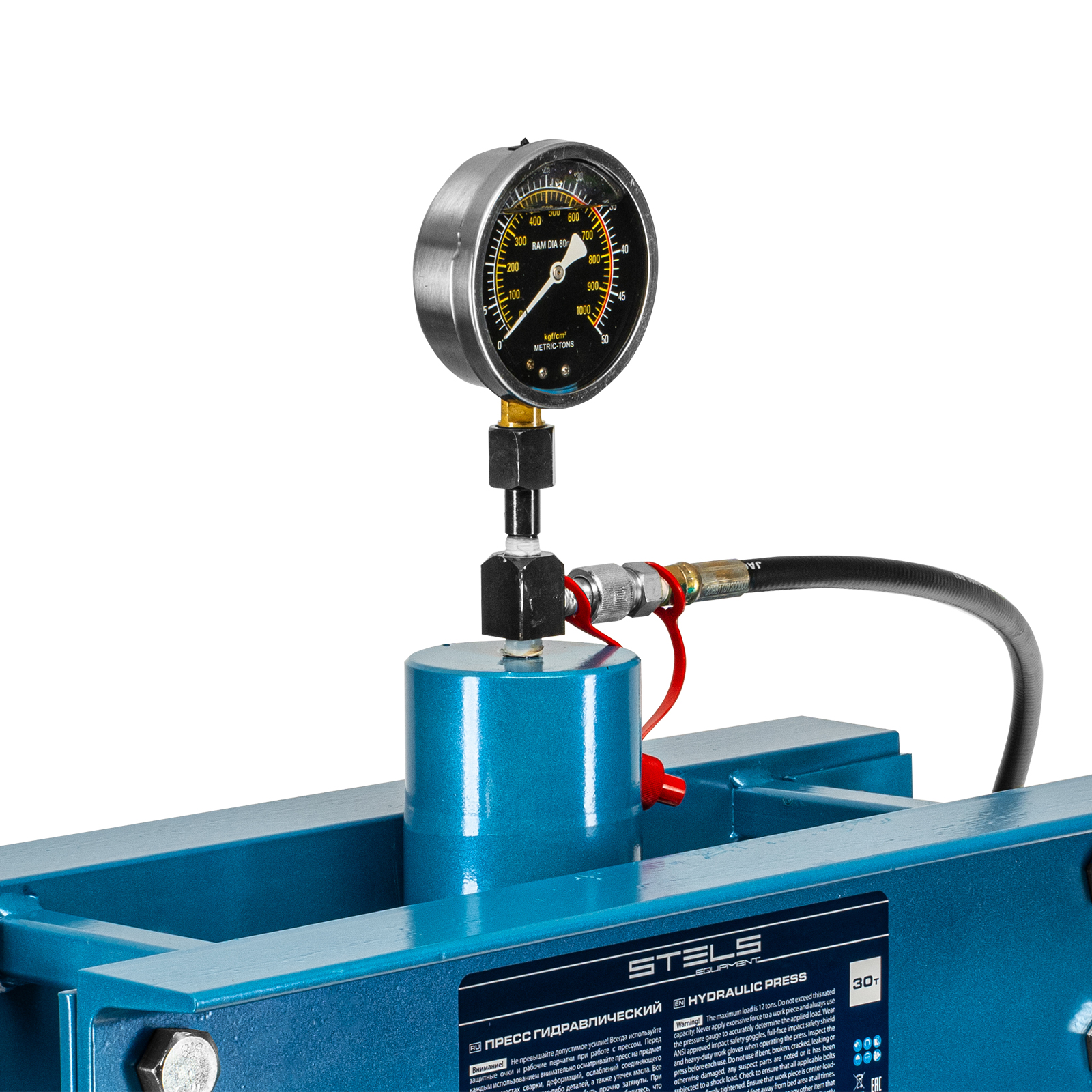 Пресс гидравлический с манометром и педалью, 30 т Stels