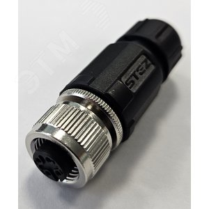 Разъем М12, 4A, гнездовой, пайка, пластиковый, прямой, резьба PG7, кабельная часть