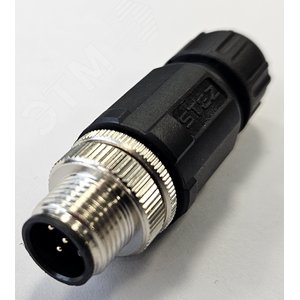 Разъем М12, 5A, штыревой, пайка, пластиковый, прямой, резьба PG7, кабельная часть