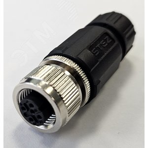 Разъем М12, 5A, гнездовой, пайка, пластиковый, прямой, резьба PG7, кабельная часть