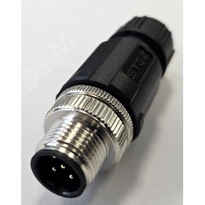 Разъем М12, 5B, штыревой, пайка, пластиковый, прямой, резьба PG7, кабельная часть
