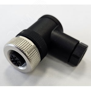 Разъем М12, 5A, гнездовой, винт, пластиковый, угловой, резьба PG7, кабельная часть