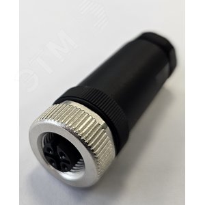 Разъем М12, 5A, гнездовой, винт, пластиковый, прямой, резьба PG9, кабельная часть
