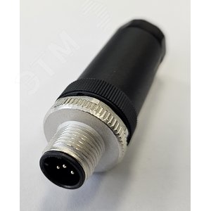 Разъем М12, 5A, штыревой, винт, пластиковый, прямой, резьба PG9, кабельная часть