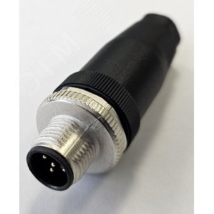 Разъем М12, 5A, штыревой, винт, пластиковый, прямой, резьба PG7, кабельная часть