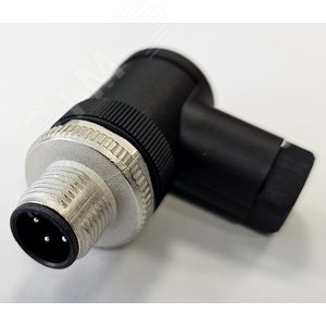Разъем М12, 4A, штыревой, винт, пластиковый, угловой, резьба PG7, кабельная часть