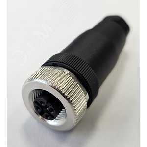 Разъем М12, 4A, гнездовой, винт, пластиковый, прямой, резьба PG7, кабельная часть