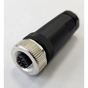 Разъем М12, 4A, гнездовой, винт, пластиковый, прямой, резьба PG9, кабельная часть