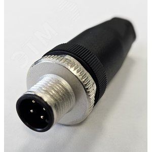 Разъем М12, 4A, штыревой, винт, пластиковый, прямой, резьба PG7, кабельная часть