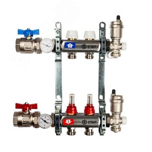 Коллектор из нержавеющей стали в сборе с расходомерами 2 вых.