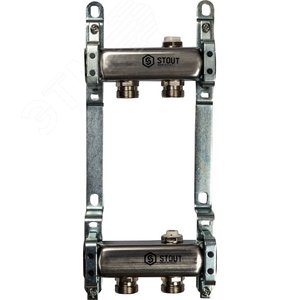 Коллектор из нержавеющей стали для радиаторной разводки 2 вых.