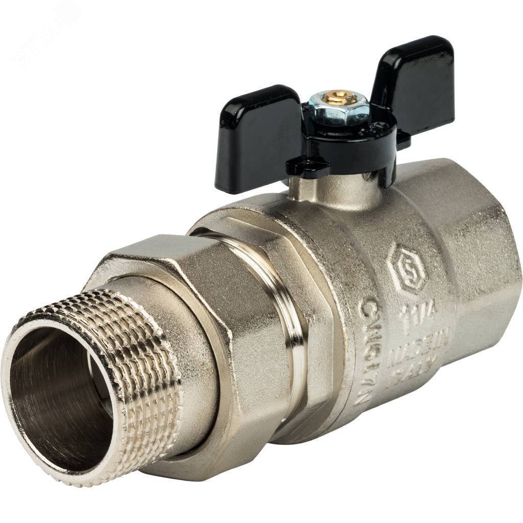 Кран шаровой со сгоном 1 1/4' ВН ручка бабочка