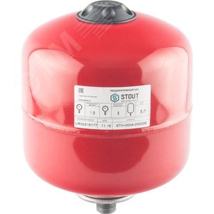 Бак расширительный на отопление 5 л. (цвет красный)