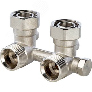 Узел нижнего подключения радиатора для однотрубной системы, угловой 3/4