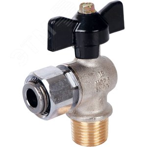 Кран шаровой с накидной гайкой угловой 1/2' x 1/2' НР/накидная гайка ручка бабочка