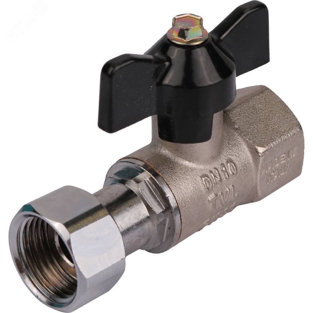 Кран шаровой с накидной гайкой 1/2' x 1/2' ВР/накидная гайка ручка бабочка