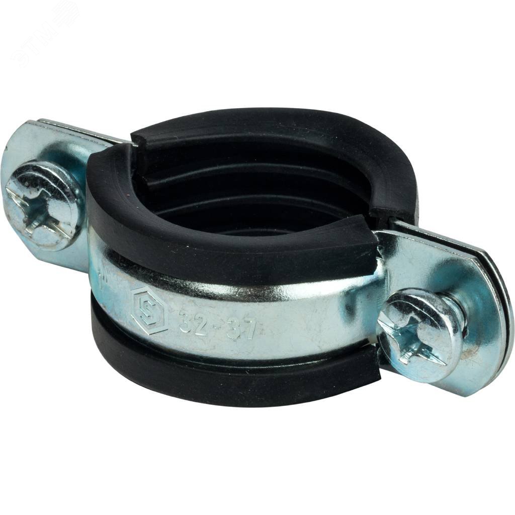 Хомут для труб, комплект хомут+шпилька шуруп +дюбель пластиковый 1 1/4 (40-45)